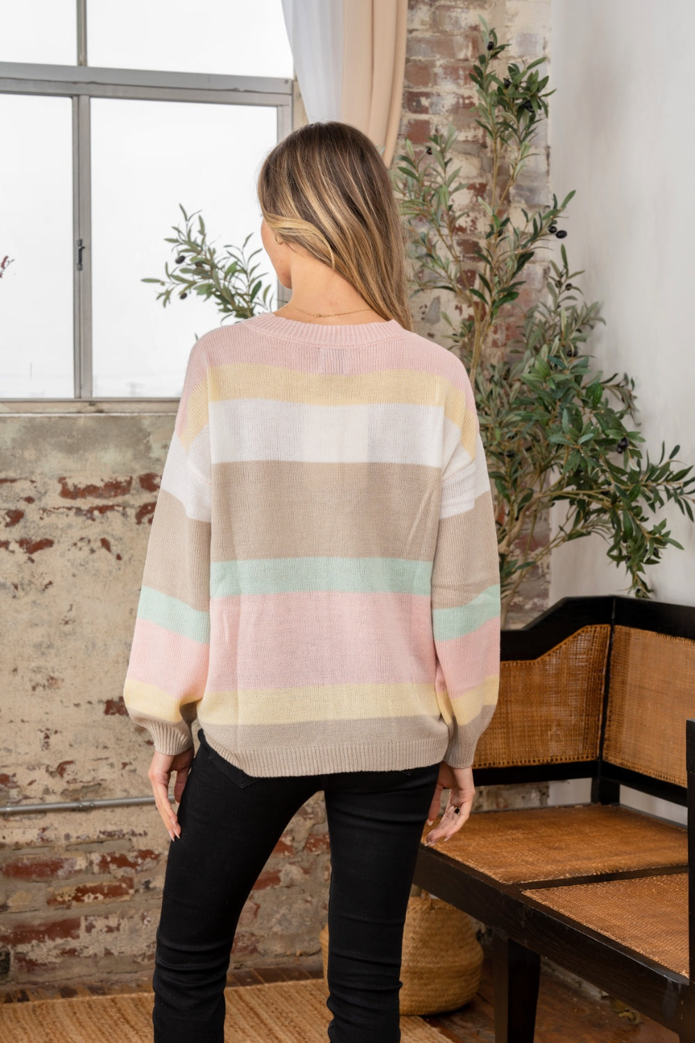 Sew In Love Block Sweater In Blush