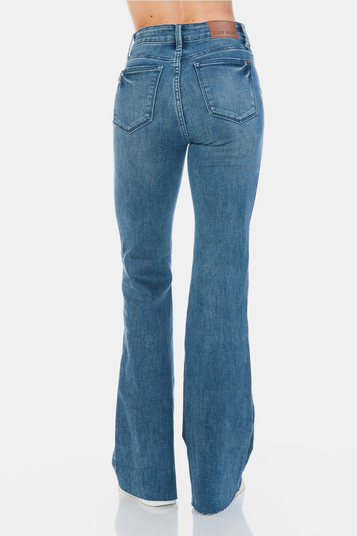 Judy Blue Sarah Tummy Control Cut Hem Flare Jeans