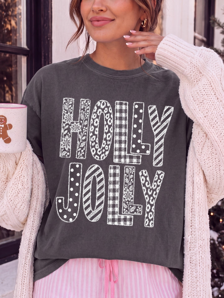 Retro Holly Jolly Comfort Colors Graphic Tee