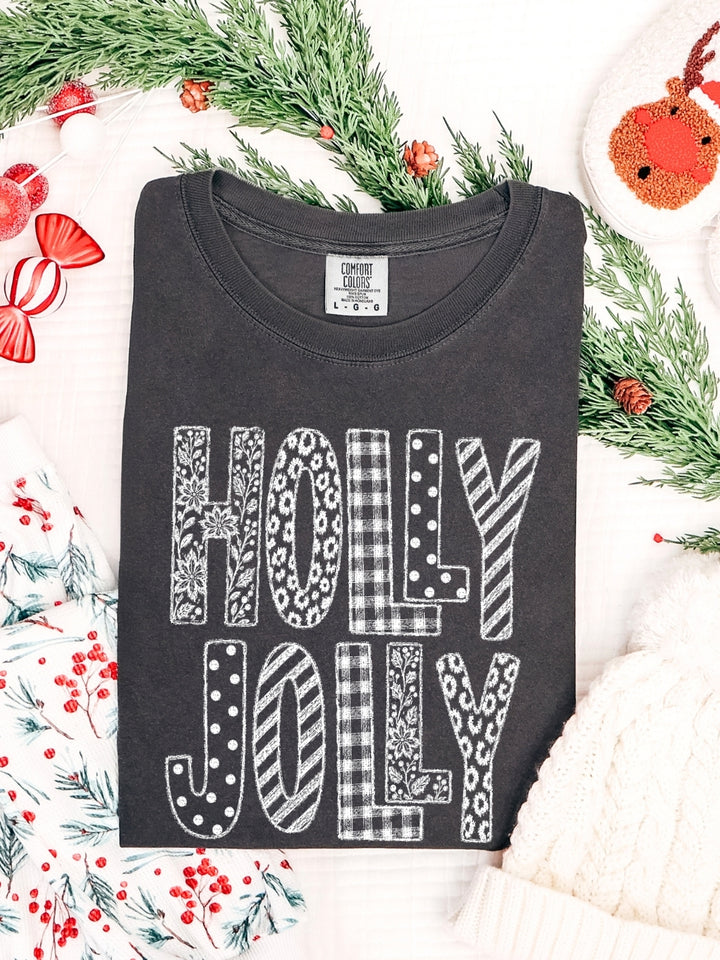 Retro Holly Jolly Comfort Colors Graphic Tee