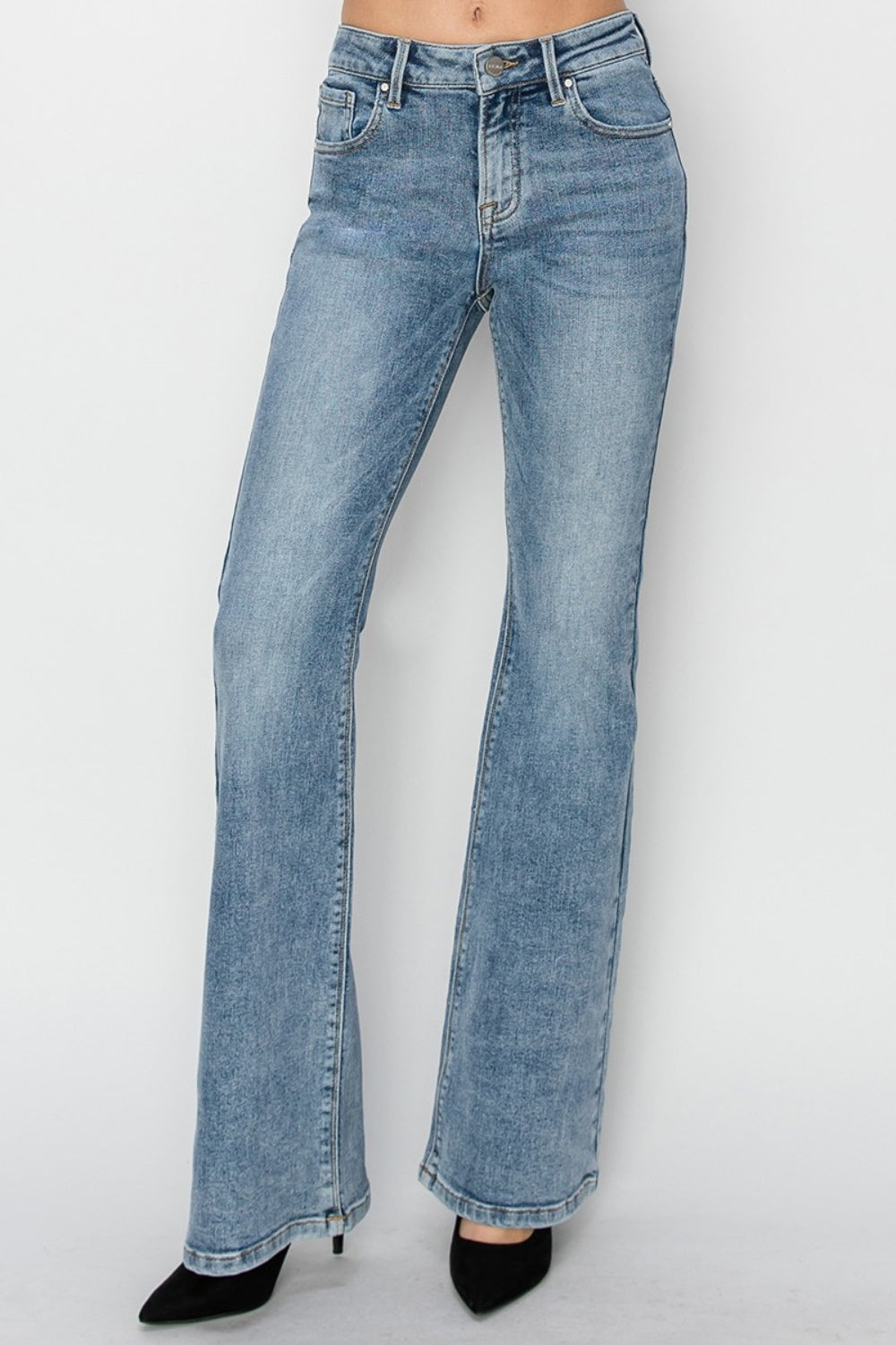 RISEN Belly Mid Rise Bootcut Jeans