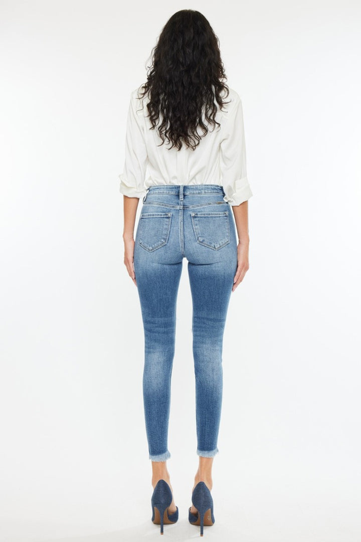 Kancan Kate High Rise Frayed Ankle Skinny Jeans