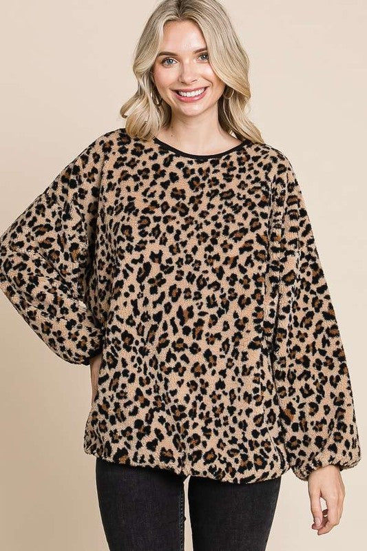 Culture Code Leopard Faux Fur Top