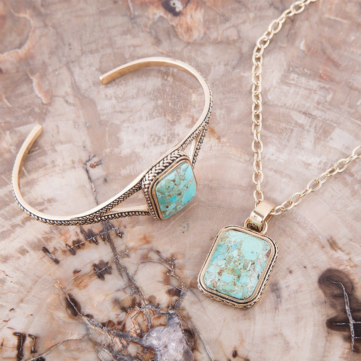 Credence Genuine Turquoise Cuff Bracelet