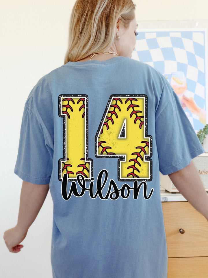 Custom Comfort Colors Softball T-Shirt