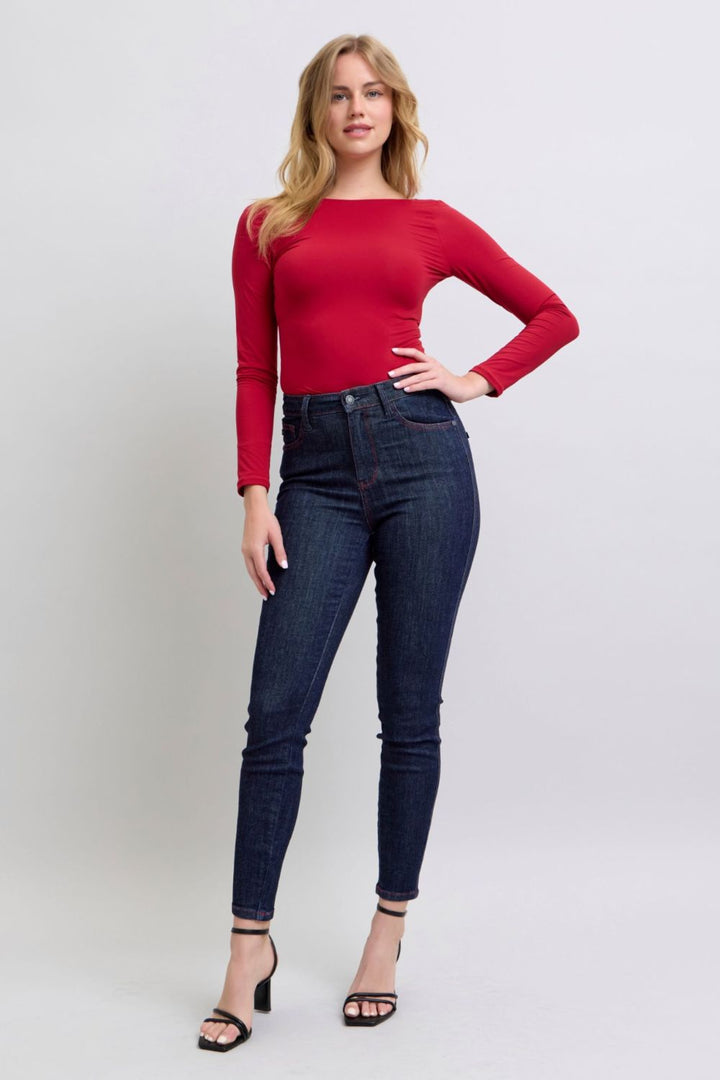 Judy Blue High Rise Heart Shaped Back Pockets Skinny Jeans