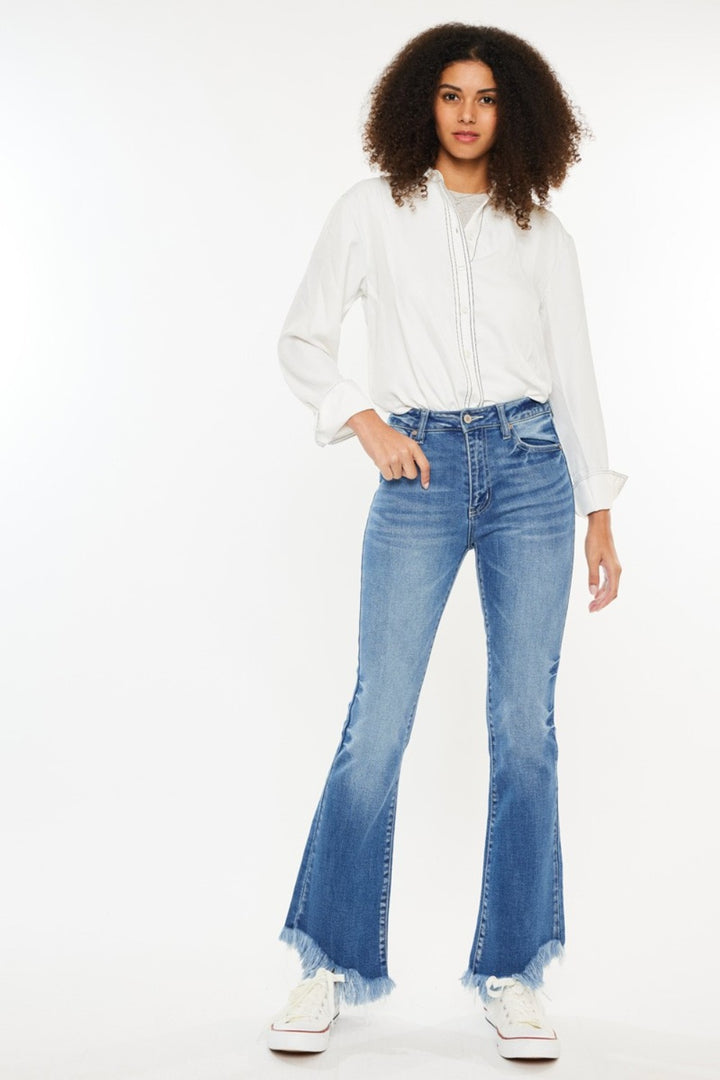 Kancan Beth High Rise Frayed Hem Jeans