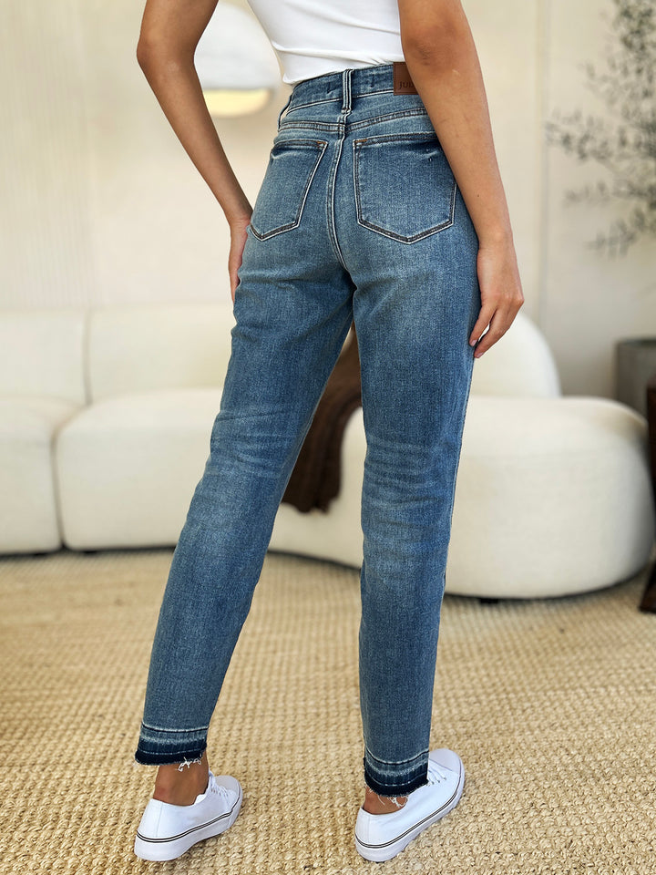 Judy Blue Keri Mid Rise Rigid Magic Release Hem Jeans