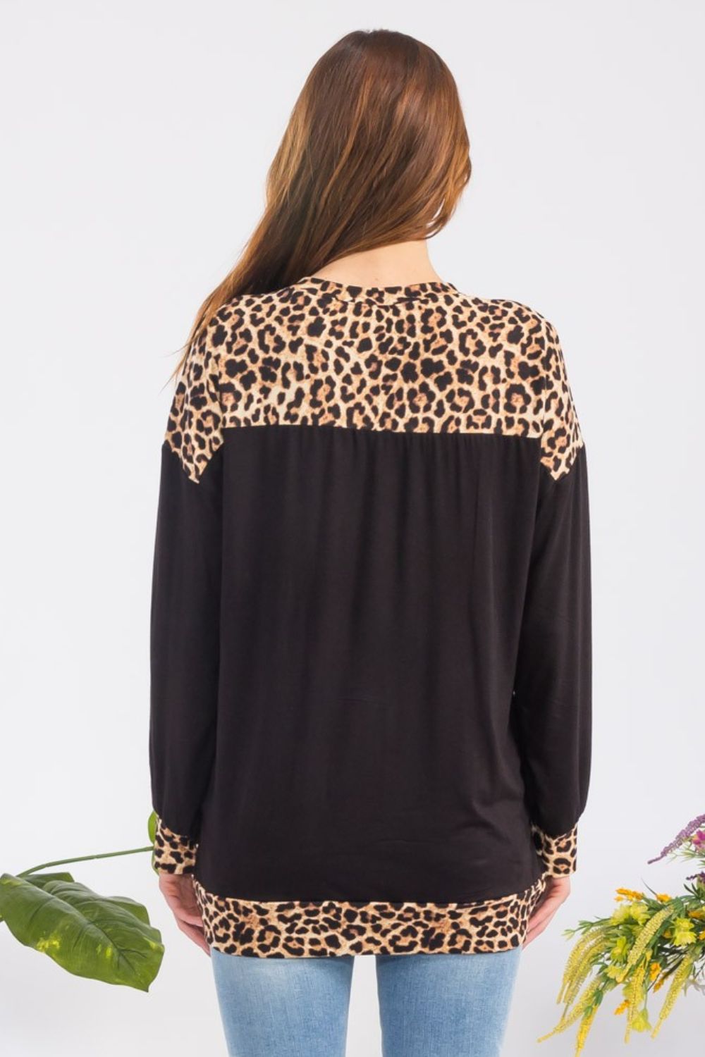 Celeste Leopard Top In Black