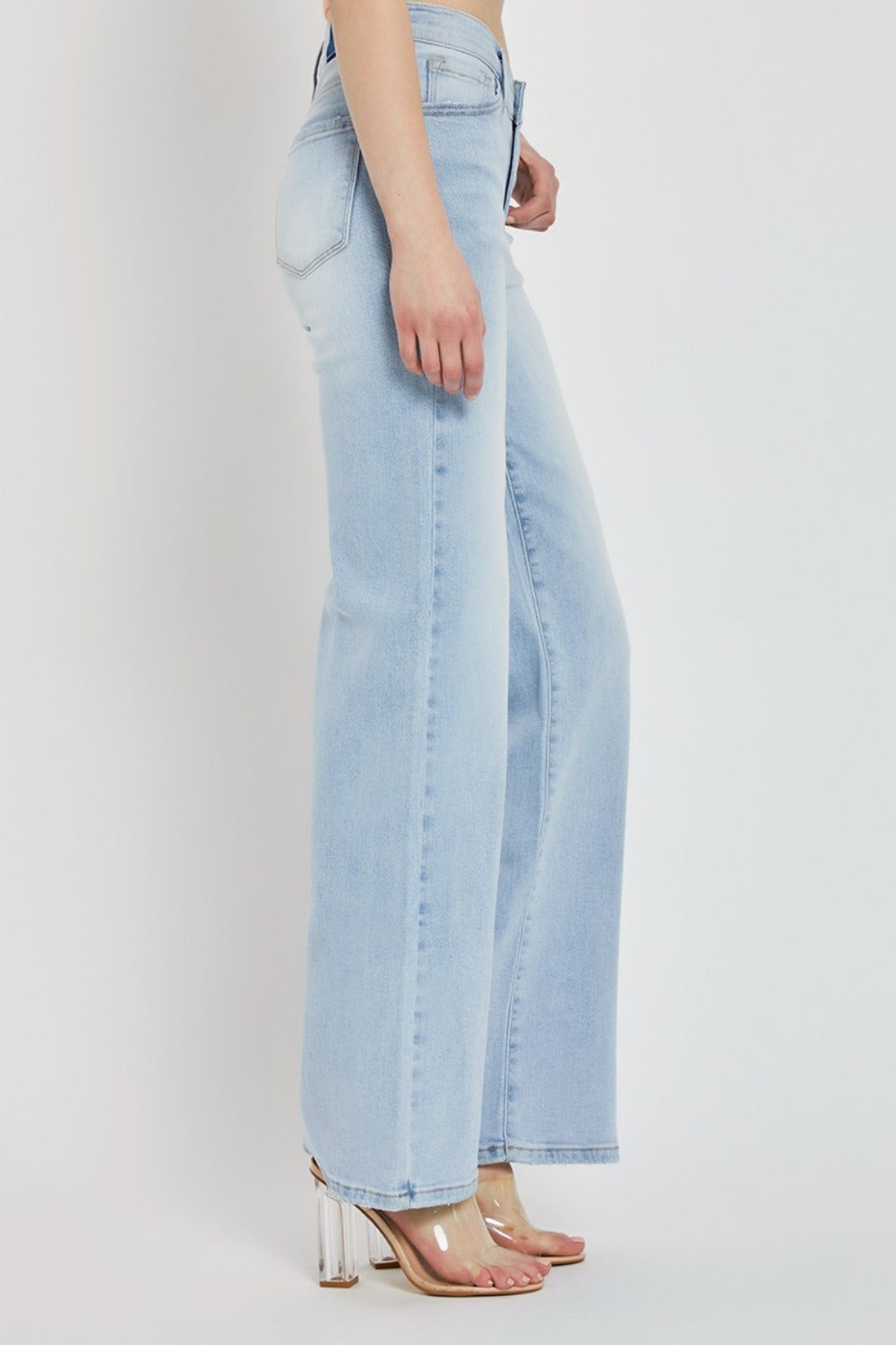 RISEN Whitney Wide Leg V Dipped Front Waist Jeans