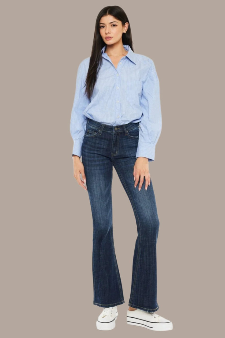 Kancan Hailey Mid Rise Flare Jeans