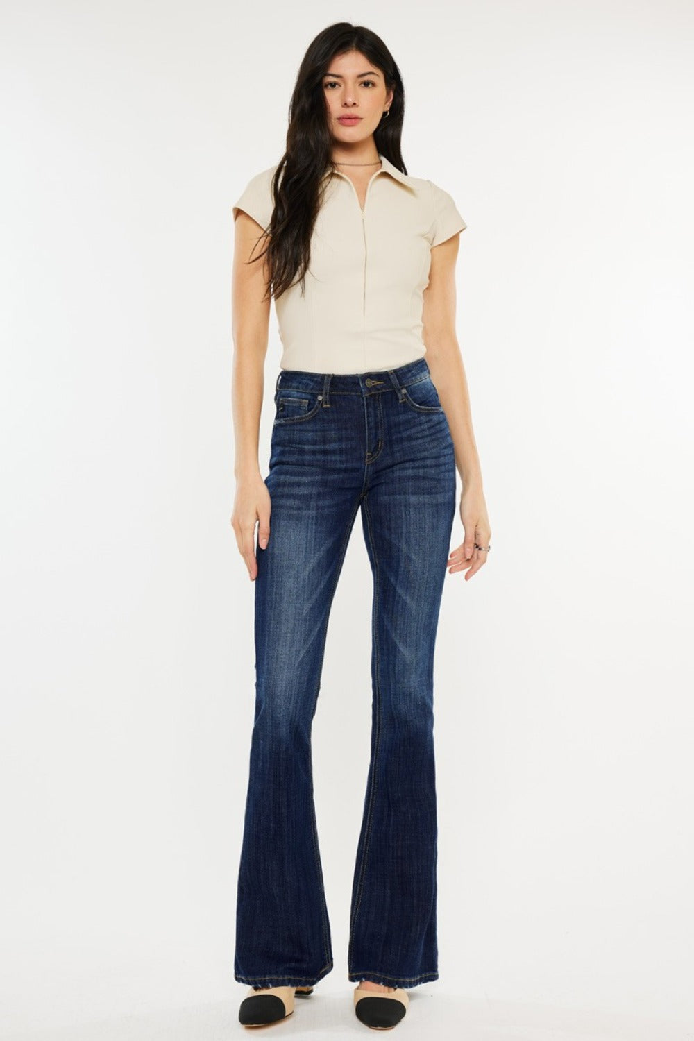 Kancan Amanda Mid Rise Slim Flare Jeans