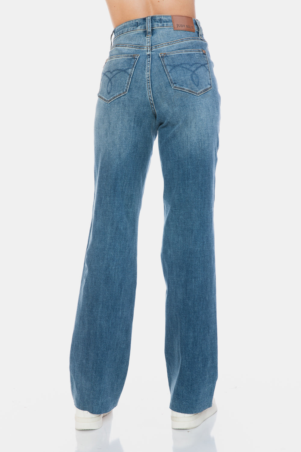 Judy Blue Faye Tummy Control Cut Raw Hem Straight Jeans