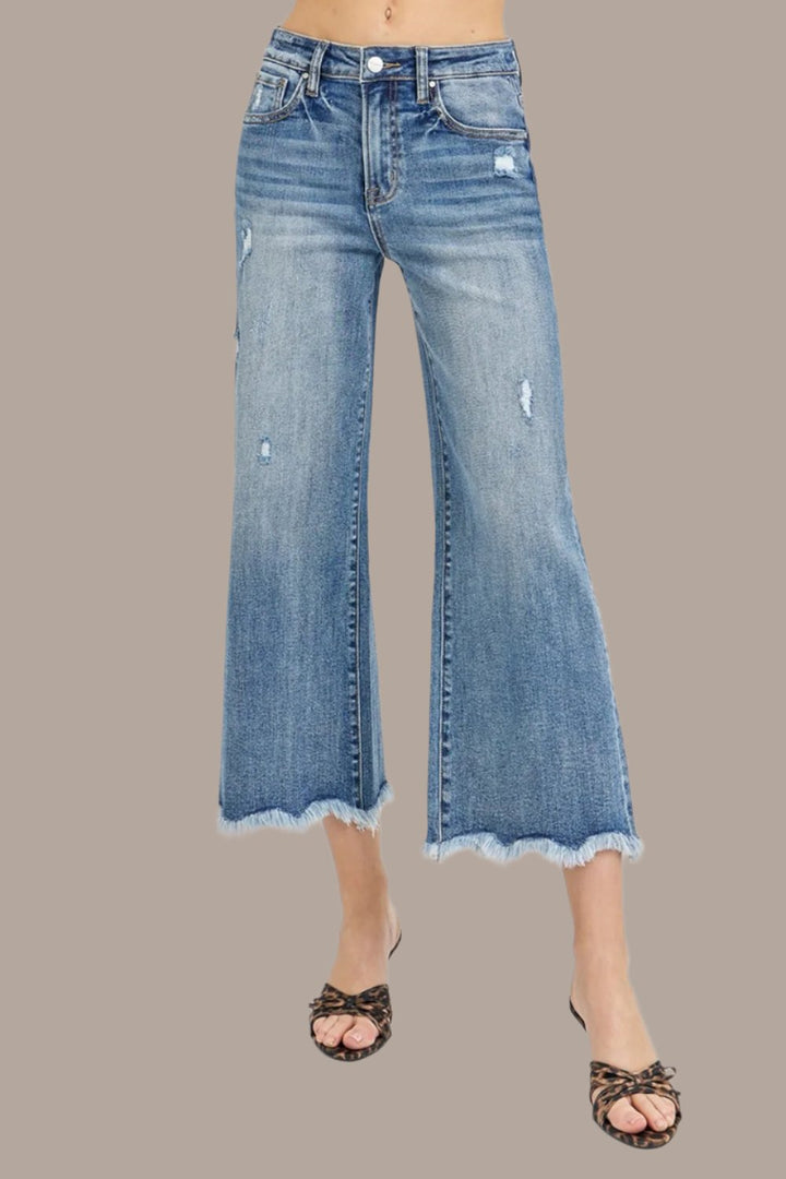 Risen Prime High Rise Cropped Flare Jeans