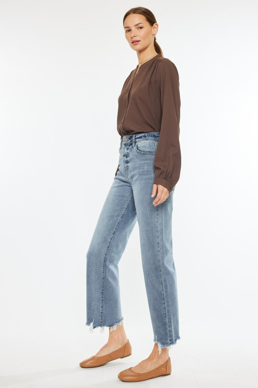 Kancan Nellie High Rise Slim Wide Leg Jeans