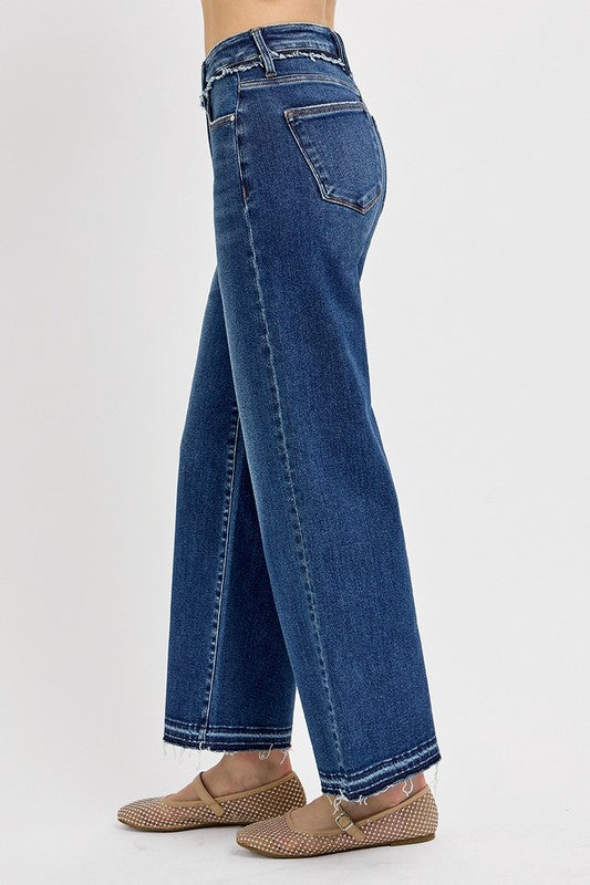 RISEN Tummy Control Bootcut Jeans In Dark Wash