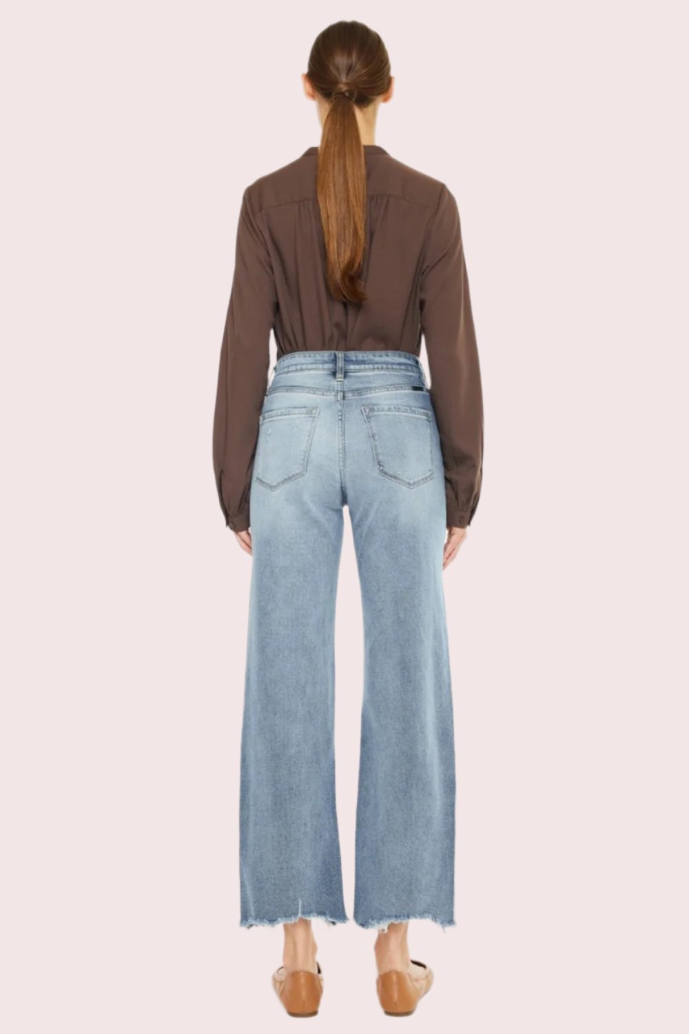 Kancan Nellie High Rise Slim Wide Leg Jeans