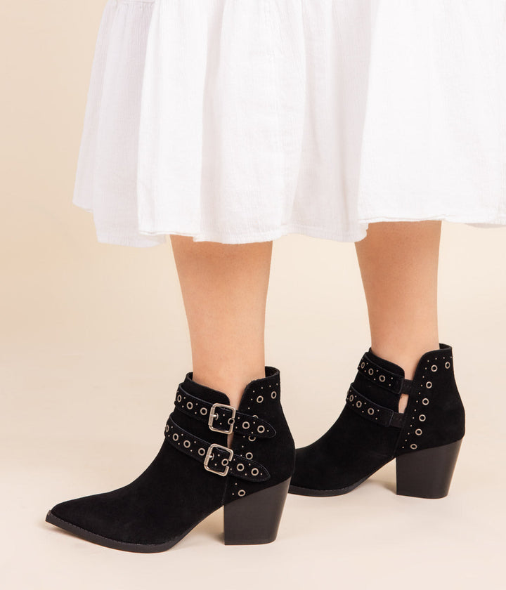 Elsa Leather Ankle Boot in Black