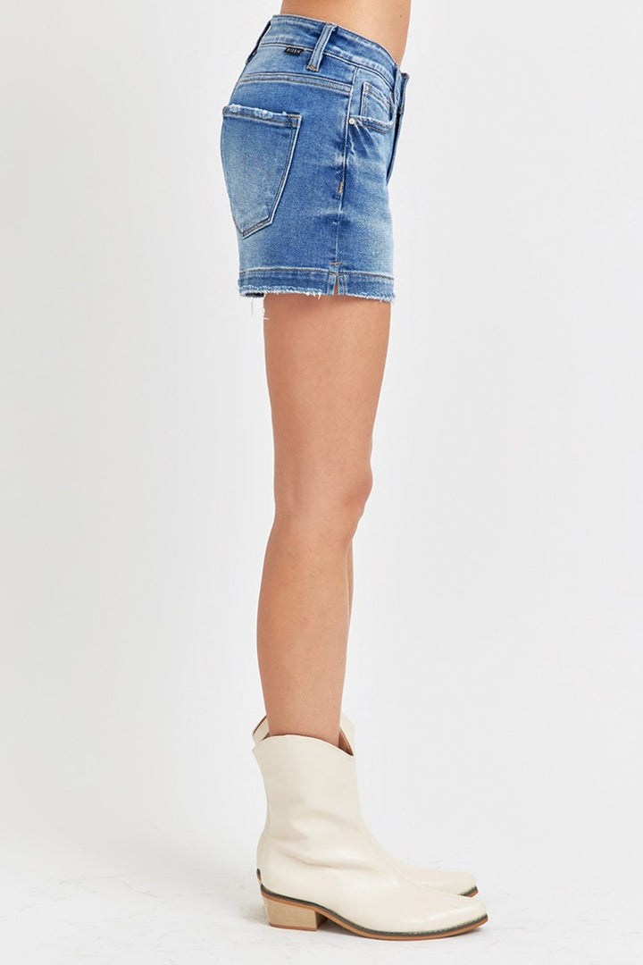 RISEN Get Low Rise Slit Denim Shorts