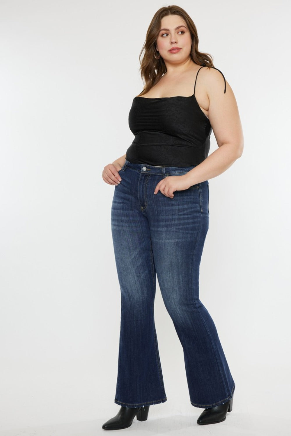 Kancan Amanda Mid Rise Slim Flare Jeans