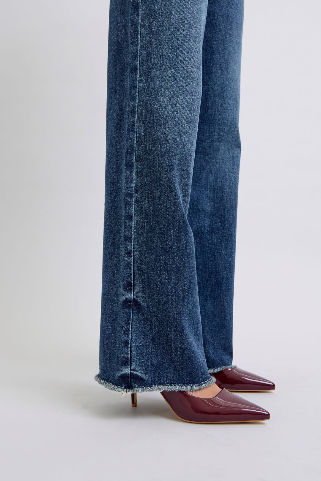 Judy Blue Angie Raw Hem Mid Rise Jeans