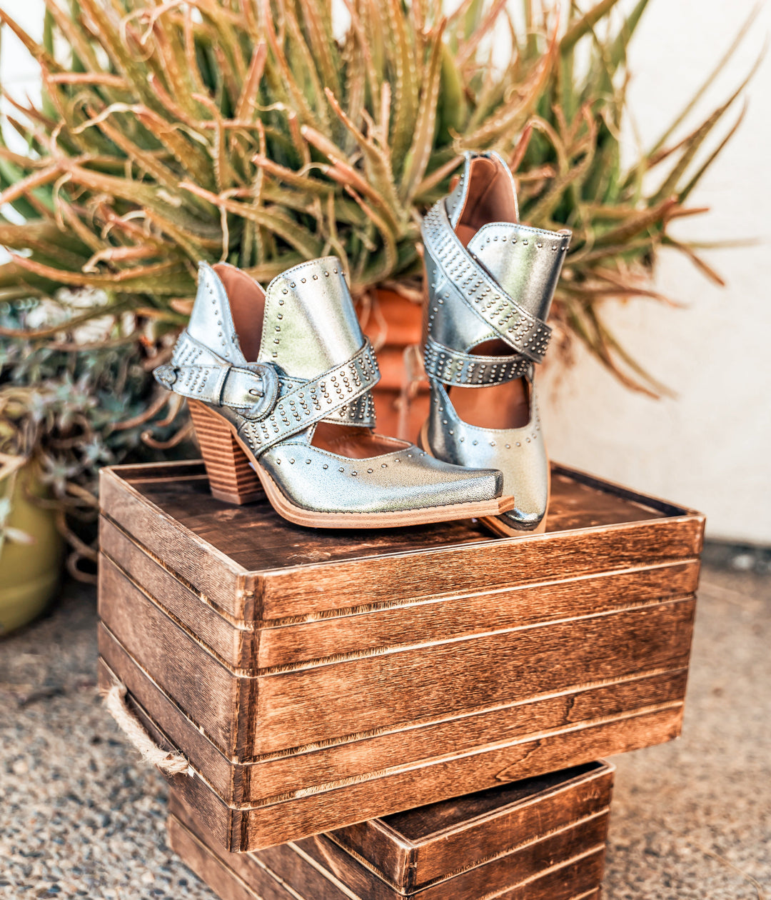 Fiona Ankle Boot in Silver