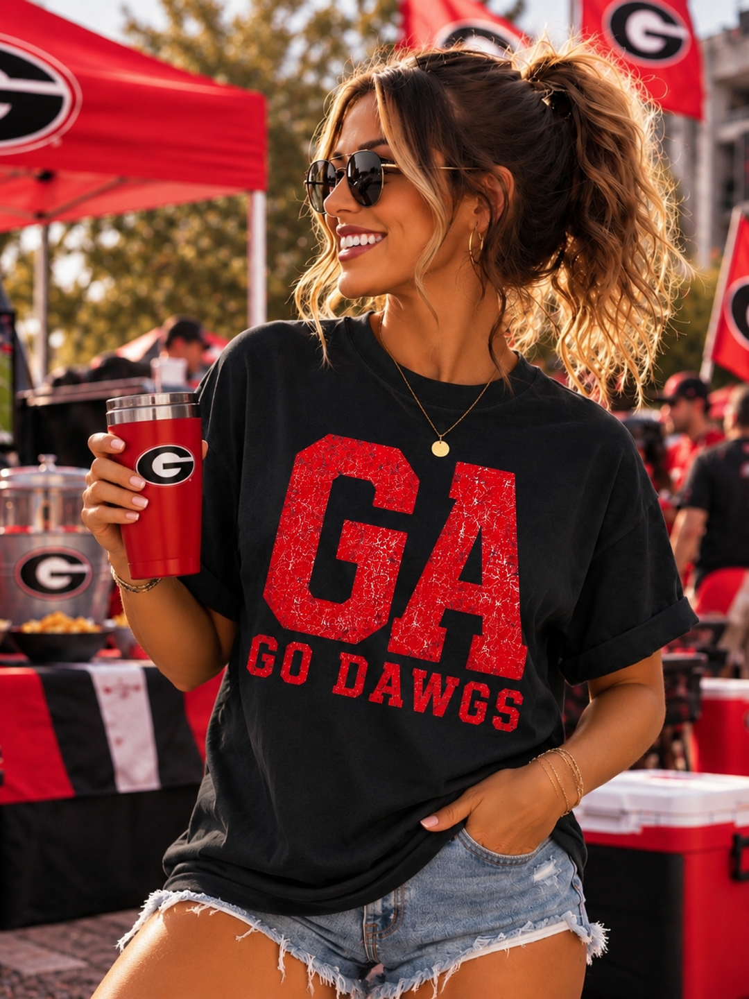 Georgia Bulldogs Retro Game Day Comfort Colors Graphic Tee