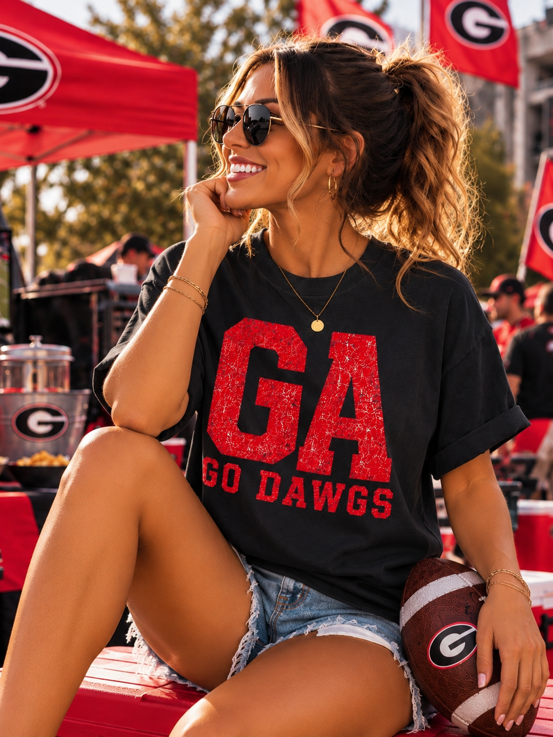 Georgia Bulldogs Retro Game Day Comfort Colors Graphic Tee