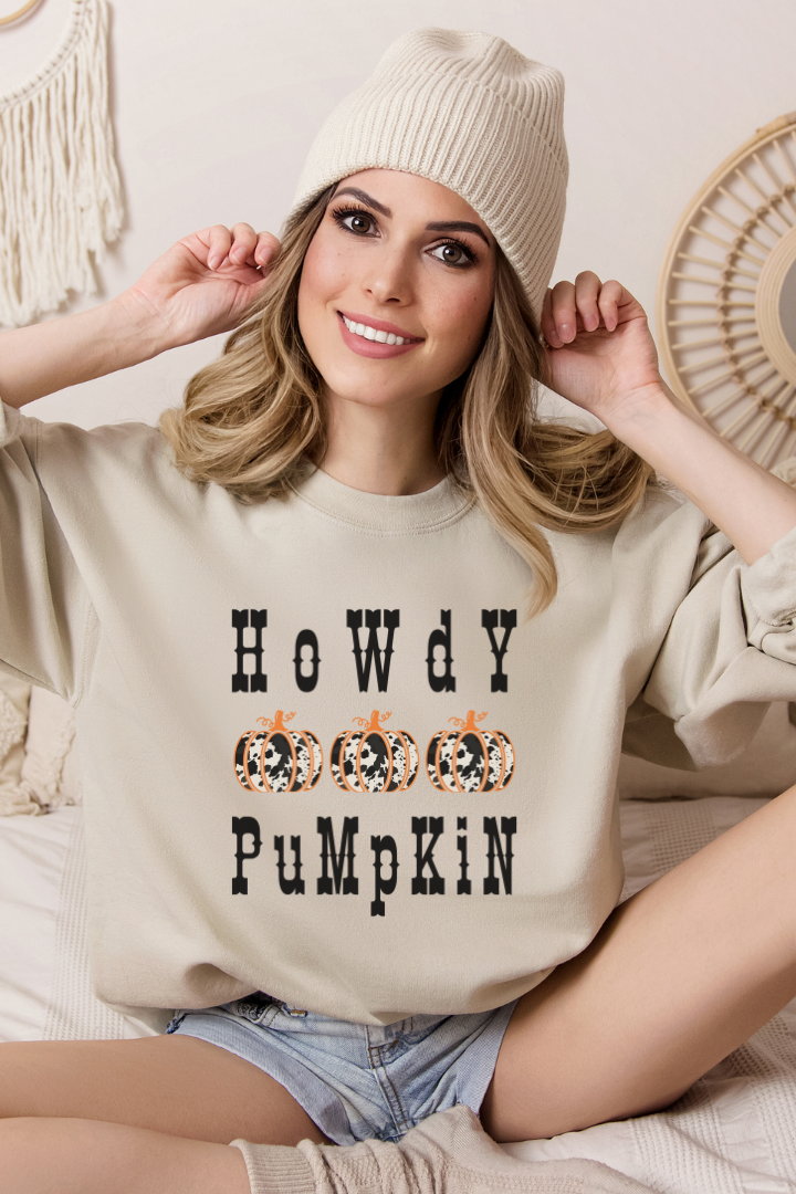 Western Howdy Pumpkin Crewneck Sweatshirt