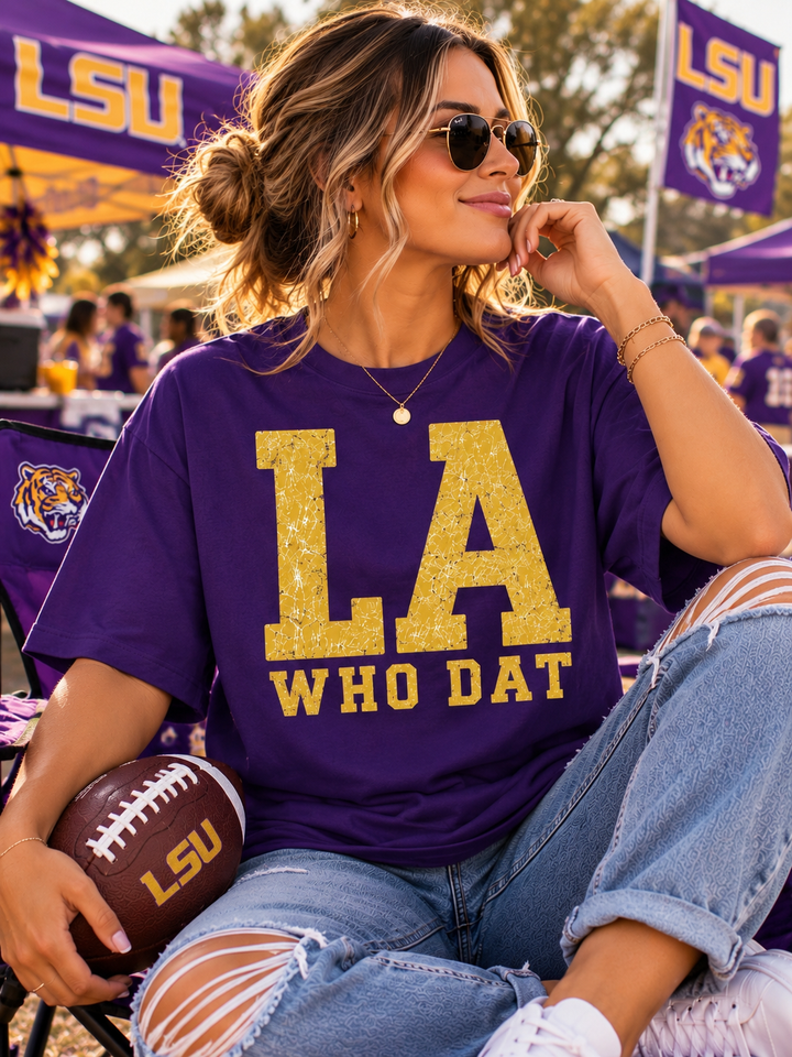 LSU Tigers Retro Game Day Comfort Colors Graphic Tee