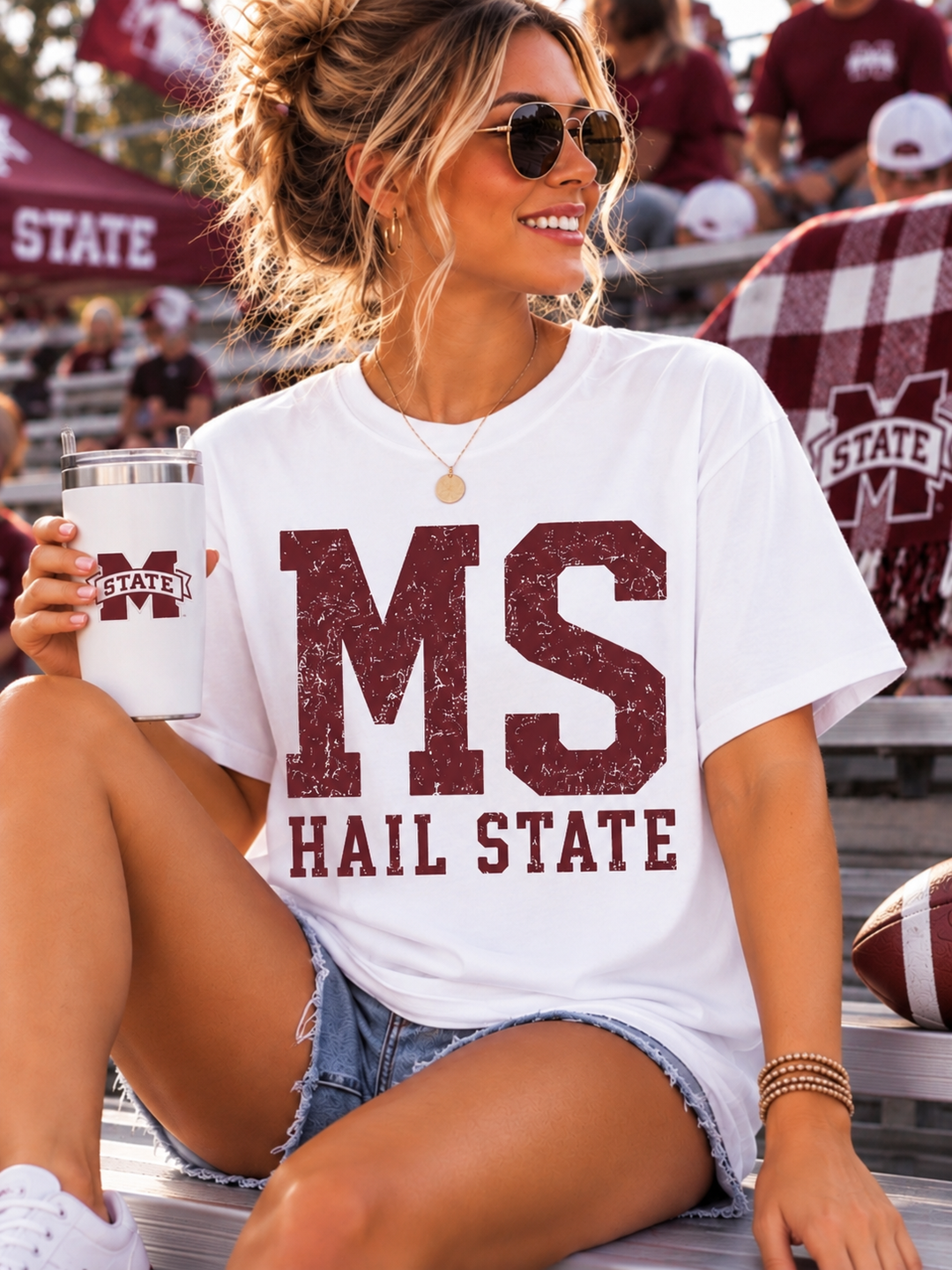 Mississippi State Retro Game Day Comfort Colors Graphic Tee