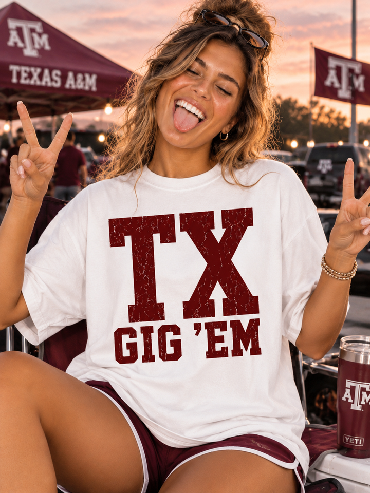 Texas A&amp;M Retro Game Day Comfort Colors Graphic Tee