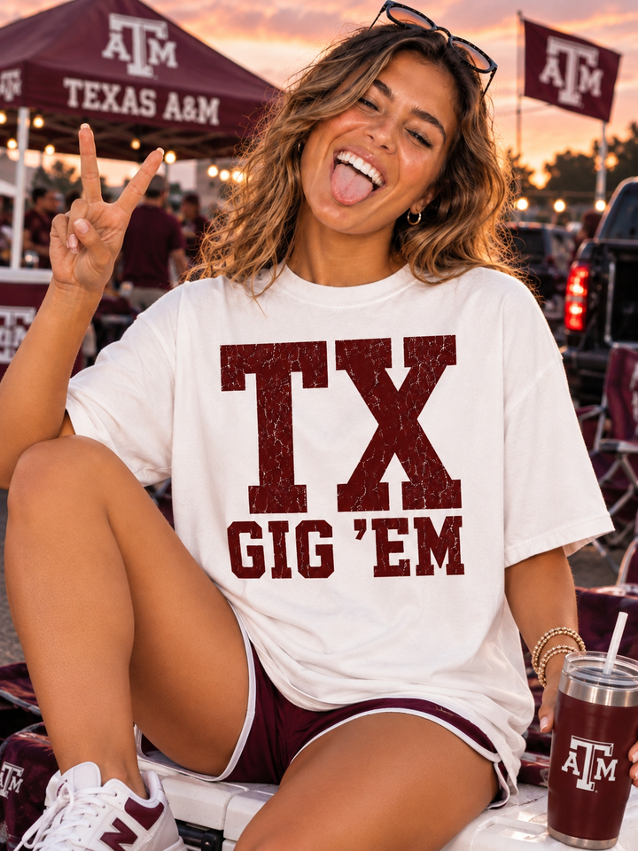 Texas A&amp;M Retro Game Day Comfort Colors Graphic Tee