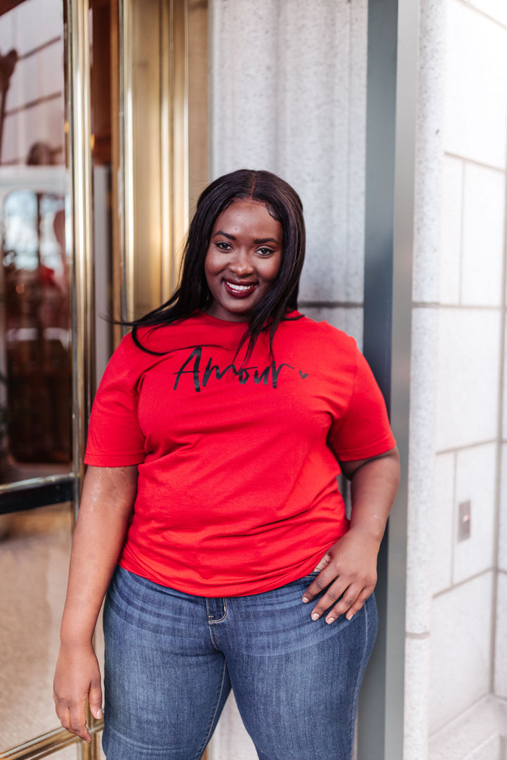Amour Tee in Cherry Red