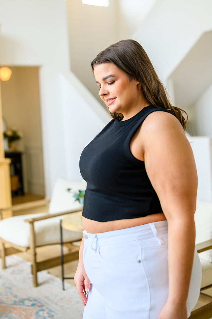 Best Friends Cropped Tank in Black - AddiBray