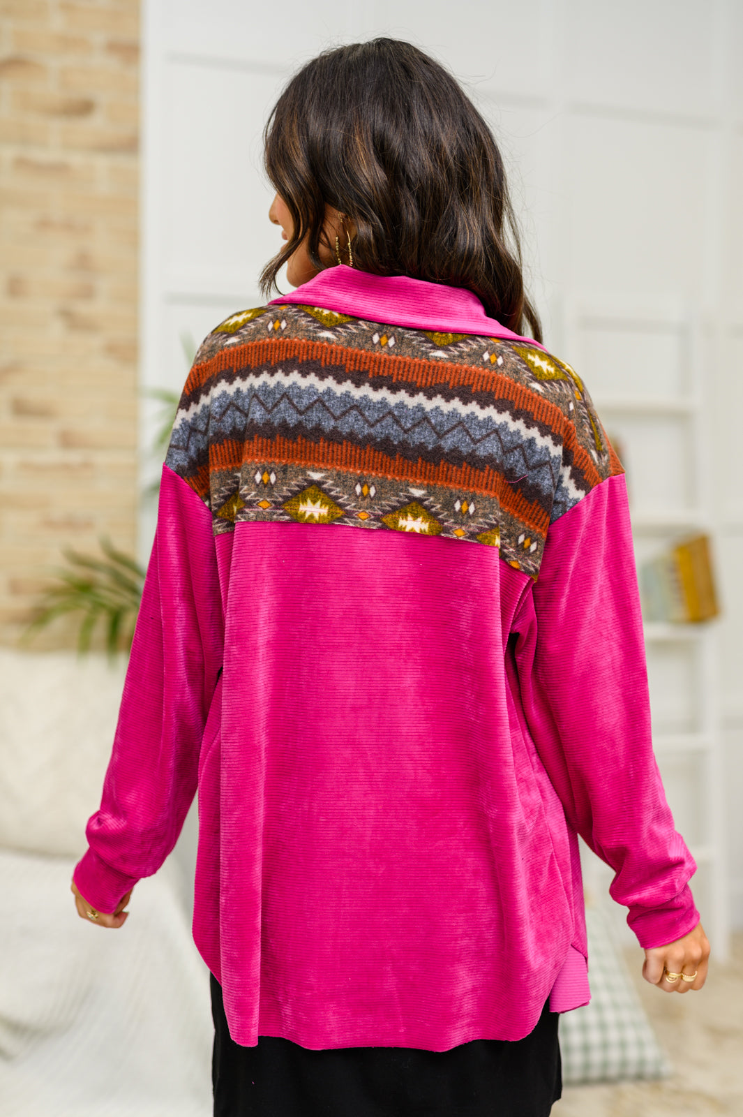 Cozy Cabin Days Sweater in Magenta - AddiBray