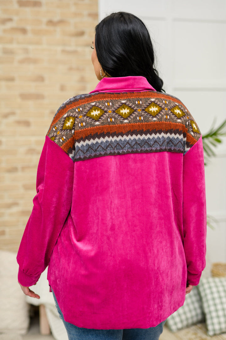 Cozy Cabin Days Sweater in Magenta - AddiBray