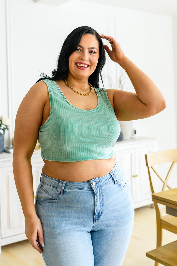 Get On My Level Cropped Cami in Mint - AddiBray