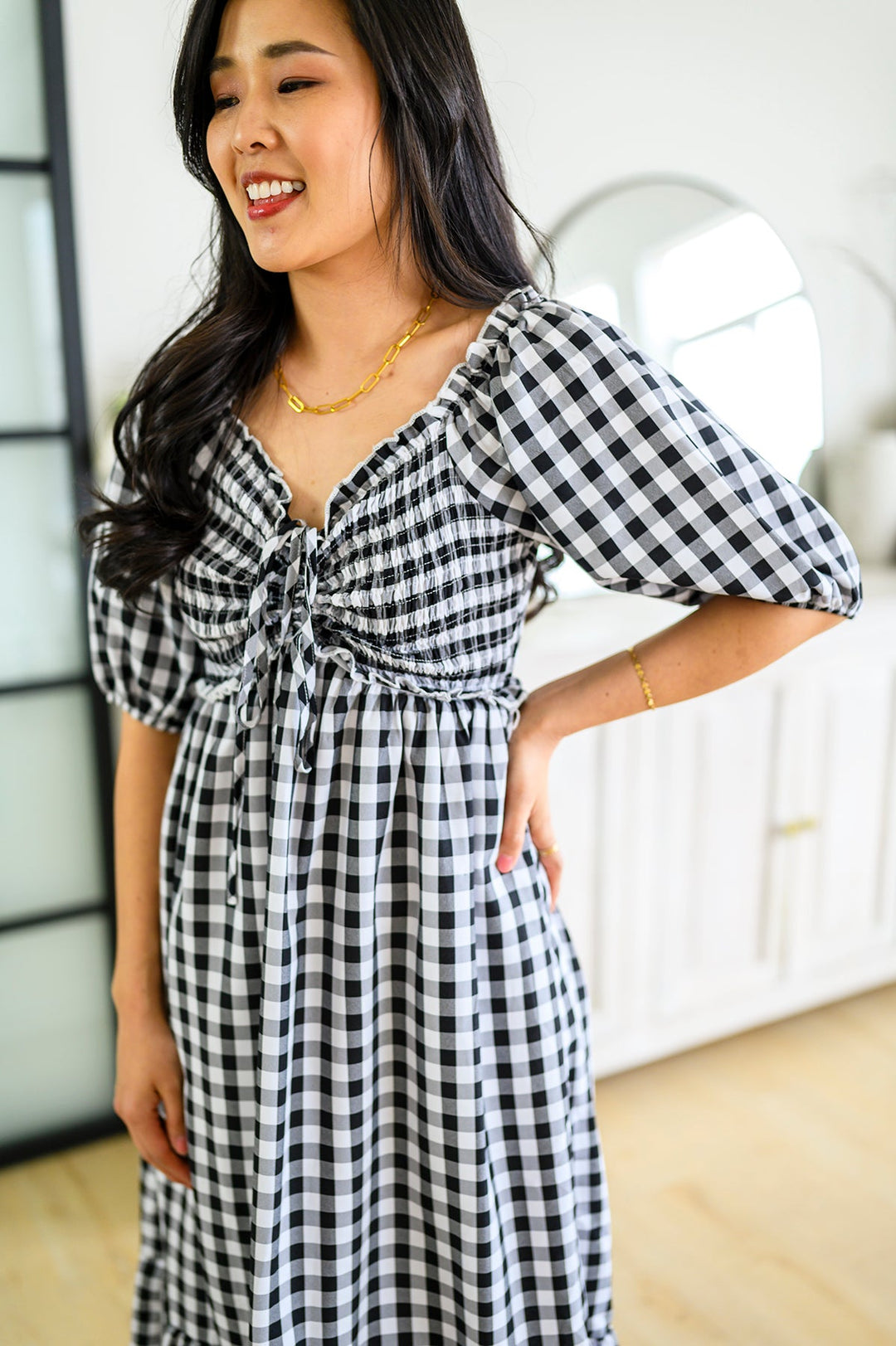 Greenville Gingham Midi Dress - AddiBray