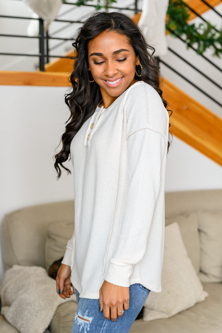 Lean Into Something Cozy Waffle Knit Top