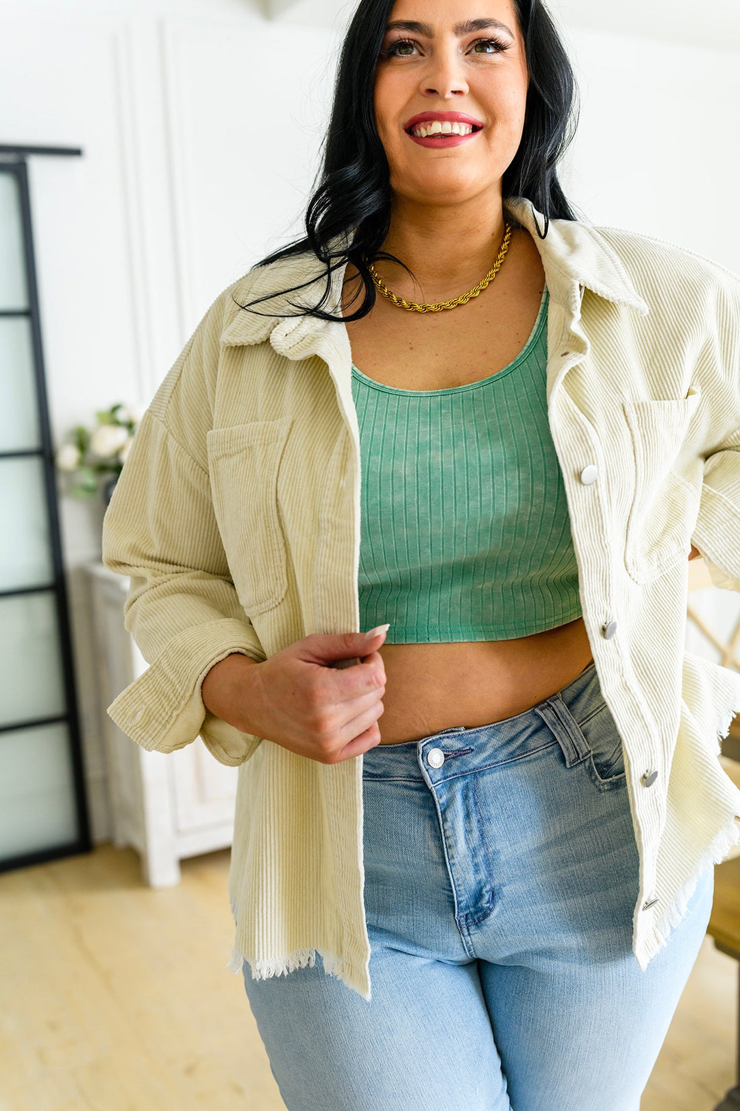 Get On My Level Cropped Cami in Mint - AddiBray