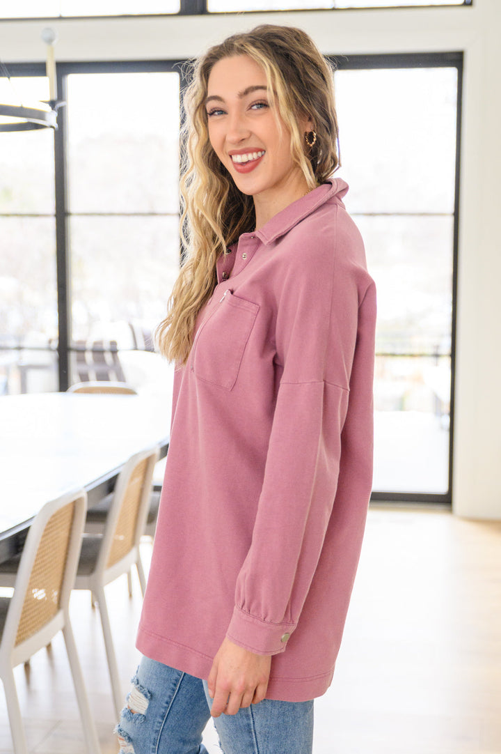 Sweet Crush Collar Pullover in Mauve - AddiBray